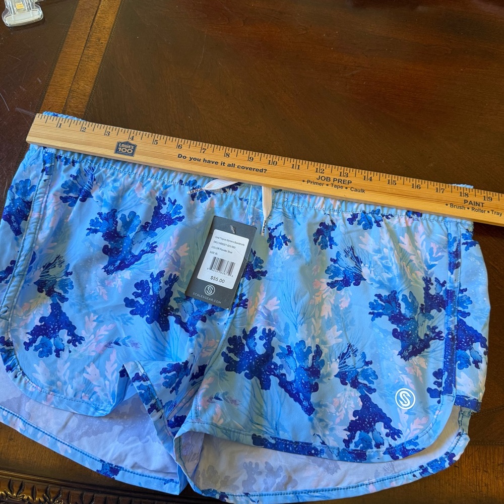 Scales Boardshorts Womens Size  XL Extra Large Shorts Coral Tropics Blue - Picture 8 of 9